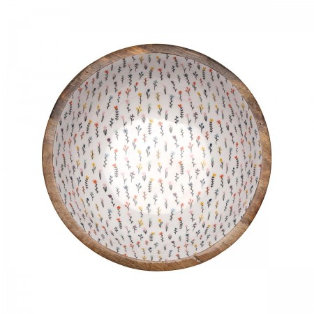 Round salad bowl with mangroke and resin Ø 30 h 10cm Round salad bowl with mangroke and resin Ø 30 h 10cm