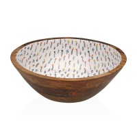 Round salad bowl with mangroke and resin Ø 30 h 10cm