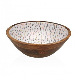 Saladier rond en bois de manguier et résine ø 30 h 10cm