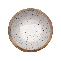 Round salad bowl with mangroke and resin Ø 30 h 10cm