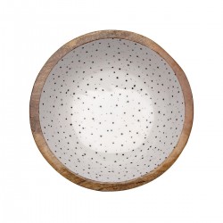 Saladier rond en bois de manguier et résine ø 30 h 10cm