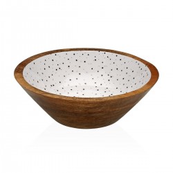 Saladier rond en bois de manguier et résine ø 30 h 10cm