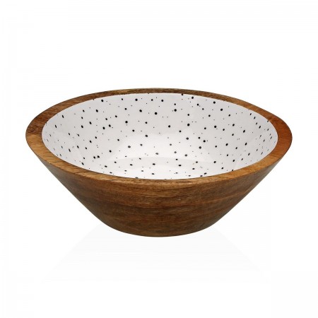 Saladier rond en bois de manguier et résine ø 30 h 10cm Saladier rond en bois de manguier et résine ø 30 h 10cm
