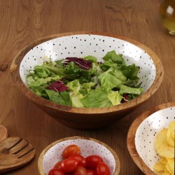 Ensalada redonda de cuenco con mangroke y resina Ø 30 h 10cm