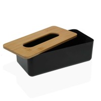 Caja de tejido de bambú negro