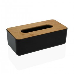 Caja de tejido de bambú negro