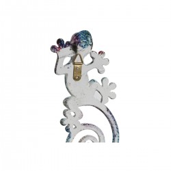Lot de 2 - Décoration murale Mosaïque Lézard Multicolore méditerranéen 8 x 4 x 20 cm