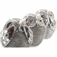 Conjunto de decoración de 3 - Hibou en resina de plata cromada