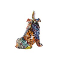 Dog decoration punk in multicolored resin