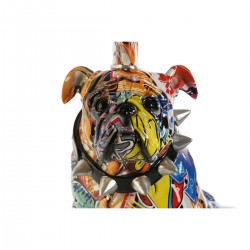 Decoración de perros punk en resina multicolor