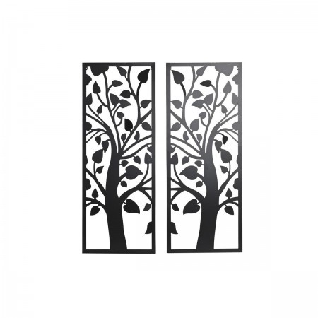 Conjunto de 2 - Decoración de pared Árbol de metal negro (35 x 1.3 x 91 cm) Conjunto de 2 - Decoración de pared Árbol de metal negro (35 x 1.3 x 91 cm)
