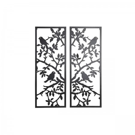 Set de 2 - Decoración de pared Pájaros de metal (35 x 1,3 x 91 cm) Set de 2 - Decoración de pared Pájaros de metal (35 x 1,3 x 91 cm)