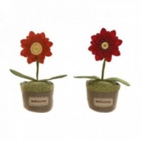 Gate Holder Home Spirit Polyester Jute 14 x 14 x 33 cm (2 enheter)
