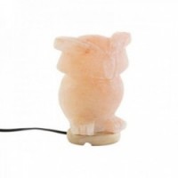 Office lamp shape owl pink stone salt 15 W 220 V - 14 x 14 x 18 cm