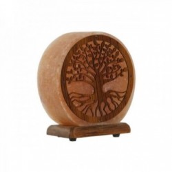 Flat lamp decoration atmosphere stone salt pink tree wood 15 W 220 V - 16 x 7 x 18 cm
