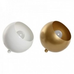 Lot of 2 round lamps / spot white and golden ball (2 units)