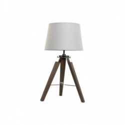 Lampe de bureau trépieds en bois style marin abat-jour blanc 36 x 36 x 60 cm