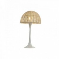 Lampada da ufficio per mettere il piedino metallo bianco paralume corda natura 50W 220 V