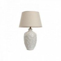 Stue lampe porselen hvit 40 x 40 x 64 cm