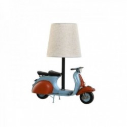 Blå Scooter Skrivebord Lampe Oransje Linen Metal 31 x 15 x 34 cm