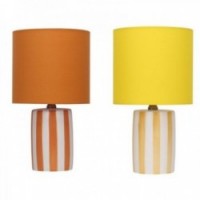 Orange gelbe keramische Nachttischlampe (2 Einheiten) 20 x 20 x 34 cm