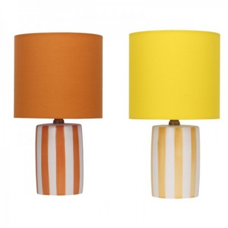 Orange Gul keramisk nattbordslampe (2 enheter) 20 x 20 x 34 cm Orange Gul keramisk nattbordslampe (2 enheter) 20 x 20 x 34 cm