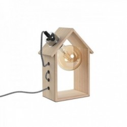 Office Lamp Deco House Wooden 18 x 10 x 25 cm