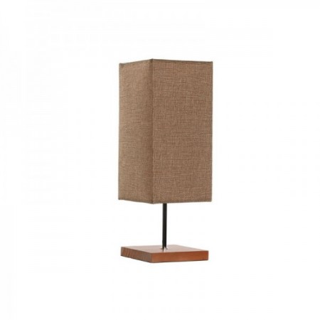 Firkantet sengelampe i tre og lin brun Beige 15 x 15 x 43 cm Firkantet sengelampe i tre og lin brun Beige 15 x 15 x 43 cm