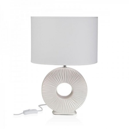 Tischlampe mit runder Keramik weiß 22 x 49 x 32 cm Tischlampe mit runder Keramik weiß 22 x 49 x 32 cm