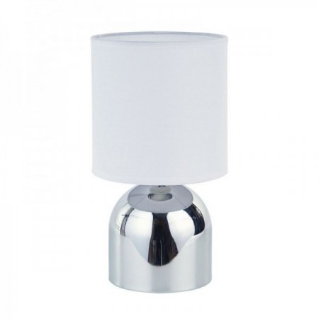 Lampada da comodino in metallo argento 14 x 25 x 14 cm Lampada da comodino in metallo argento 14 x 25 x 14 cm