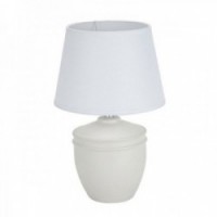 White Ceramic Cotton Bedside Lamp 40 W 20 x 31.5 cm