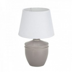Lampada da comodino in ceramica grigia 40 W 20 x 31,5 cm