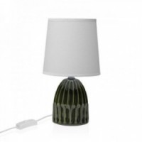 16 x 29 x 16 cm grønn keramisk nattbordslampe