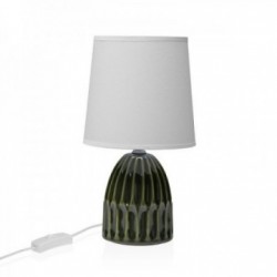 16 x 29 x 16 cm grønn keramisk nattbordslampe