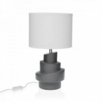 Stue lampe med hvit grå keramikk 40 W 20 x 35 cm