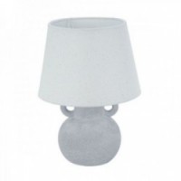 Lampada da comodino in ceramica grigio anfora 20 x 28 cm