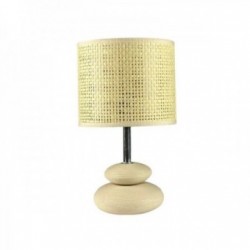 Lampada da comodino Bianco Galer in ceramica Galer in rattan Shade 16 x 28 x 16 cm
