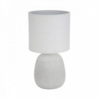 Graue keramische Nachttischlampe 40 W 22 x 41 cm