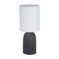 Schwarzer keramischer Schreibtischlampe weiß Runder Lampenschirm 40 W 15 x 36 cm