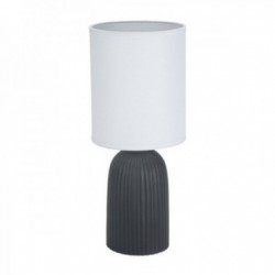 Schwarzer keramischer Schreibtischlampe weiß Runder Lampenschirm 40 W 15 x 36 cm