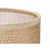 Sett med 2 - keramiske nattbordslampe Wooden Effect Canning LampShade 60 W 2 enheter