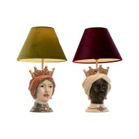 Sett med 2 nattbordslampe harpiks tegn 26 x 26 x 43 cm (2 enheter)