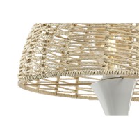 Lampada da ufficio per mettere il piedino metallo bianco paralume corda natura 50W 220 V