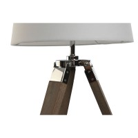 Lampe de bureau trépieds en bois style marin abat-jour blanc 36 x 36 x 60 cm