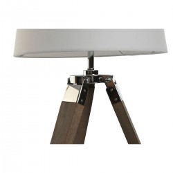Lampe de bureau trépieds en bois style marin abat-jour blanc 36 x 36 x 60 cm