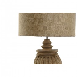 Stue lampe træ skudt udskårne lampeskærme jute beige 41 x 41 x 76 cm