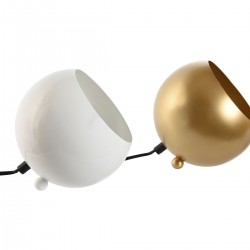 Lot of 2 round lamps / spot white and golden ball (2 units)