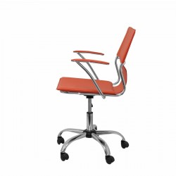 Cadeira de escritório laranja com braço