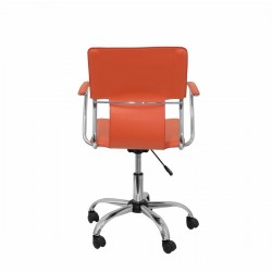 Cadeira de escritório laranja com braço