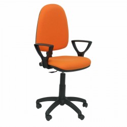 Orange office chair with armrests